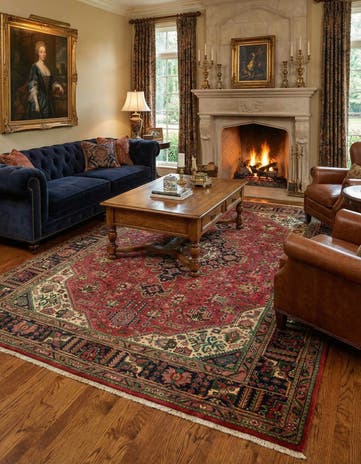 6' 9 x 9' 6 Hand Knotted Ardakan Persian Wool Rug