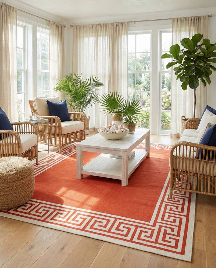 Detail image of 9' x 12' Easy-Clean Coastal Indoor / Outdoor Rug