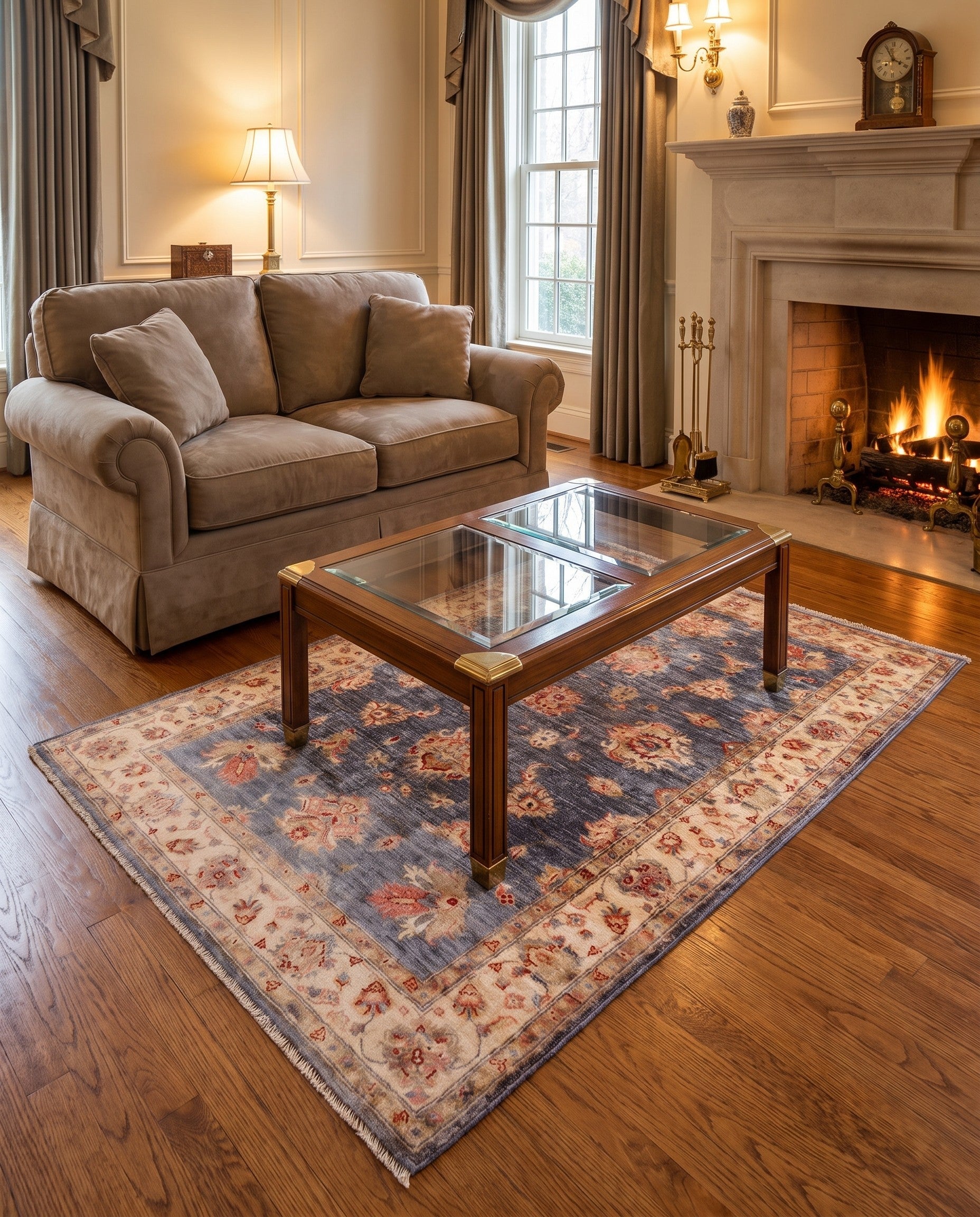 4' 2 x 5' 11 Hand Knotted Peshawar Ziegler Rug