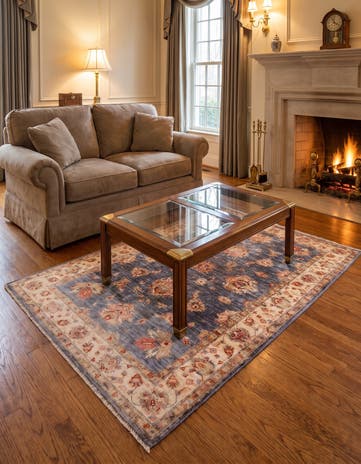 4' 2 x 5' 11 Hand Knotted Peshawar Ziegler Rug
