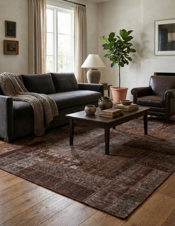 5' 8 x 8' Hand Knotted Ultra Vintage Persian Wool Rug