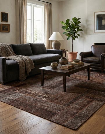 5' 8 x 8' Hand Knotted Ultra Vintage Persian Wool Rug