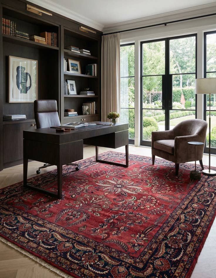 Detail image of  8' 2 x 10' 1  Hand Knotted Sarough Oriental Wool Rug