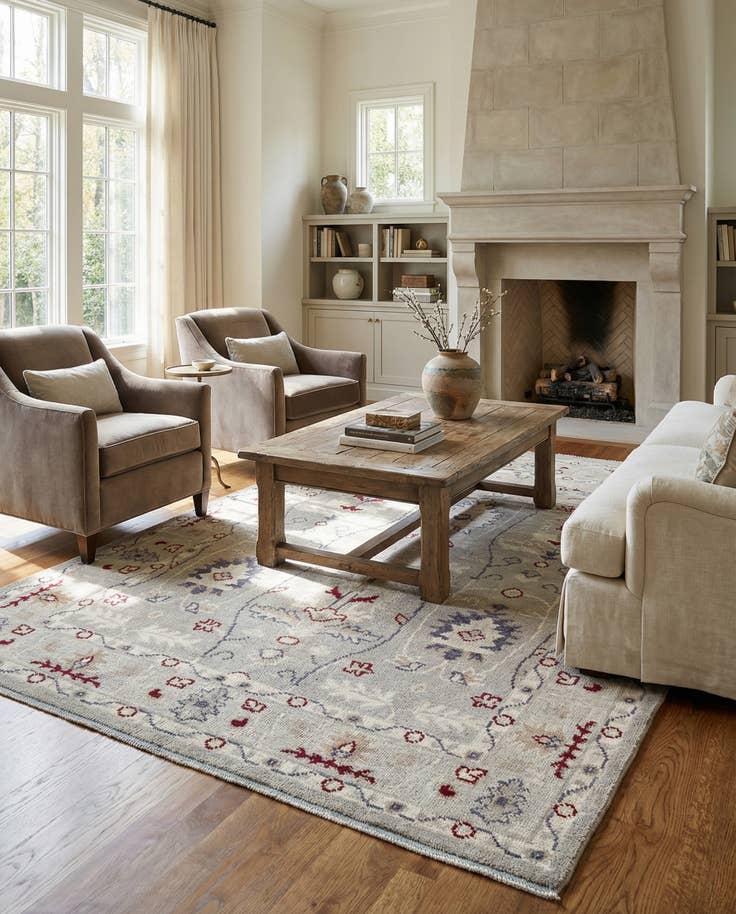 Detail image of 7' 10 x 10' 3 Hand Knotted Oushak Wool Rug