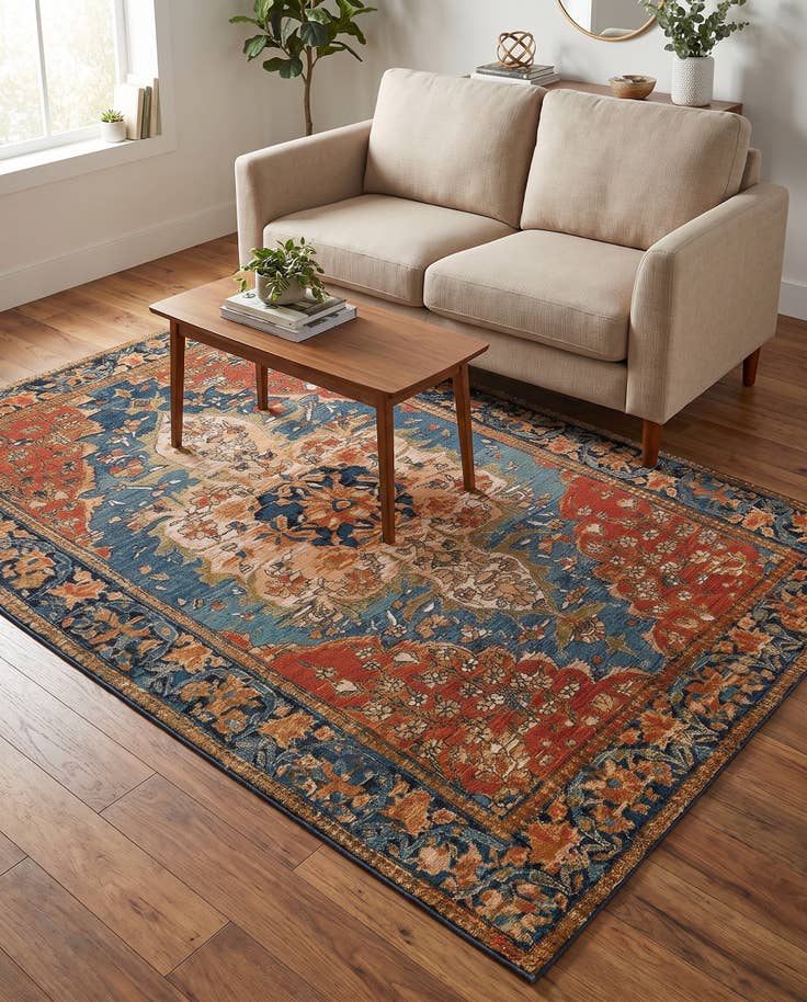 Detail image of 5' x 8' Easy-Clean Traditional Indoor / Outdoor Rug