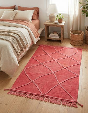 4' 1 x 5' 10 Hand Knotted Moroccan Wool Rug
