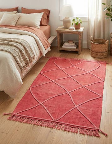 4' 1 x 5' 10 Hand Knotted Moroccan Wool Rug