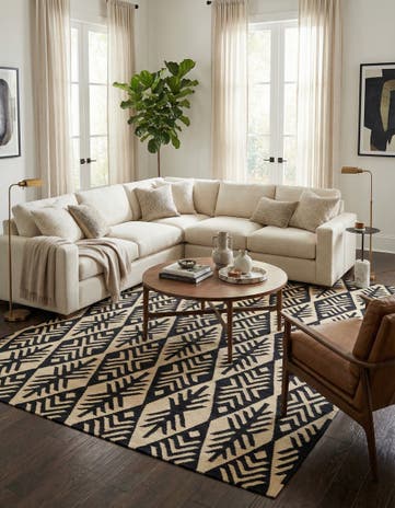 7' x 9' 9 Hand Woven Kilim Modern Wool Rug