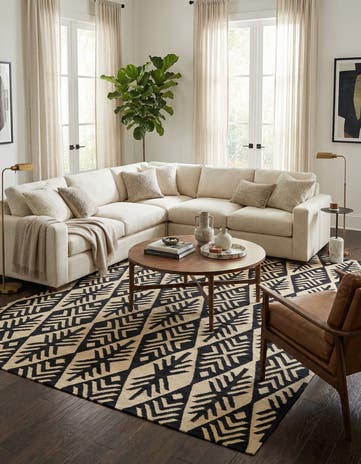 7' x 9' 9 Hand Woven Kilim Modern Wool Rug