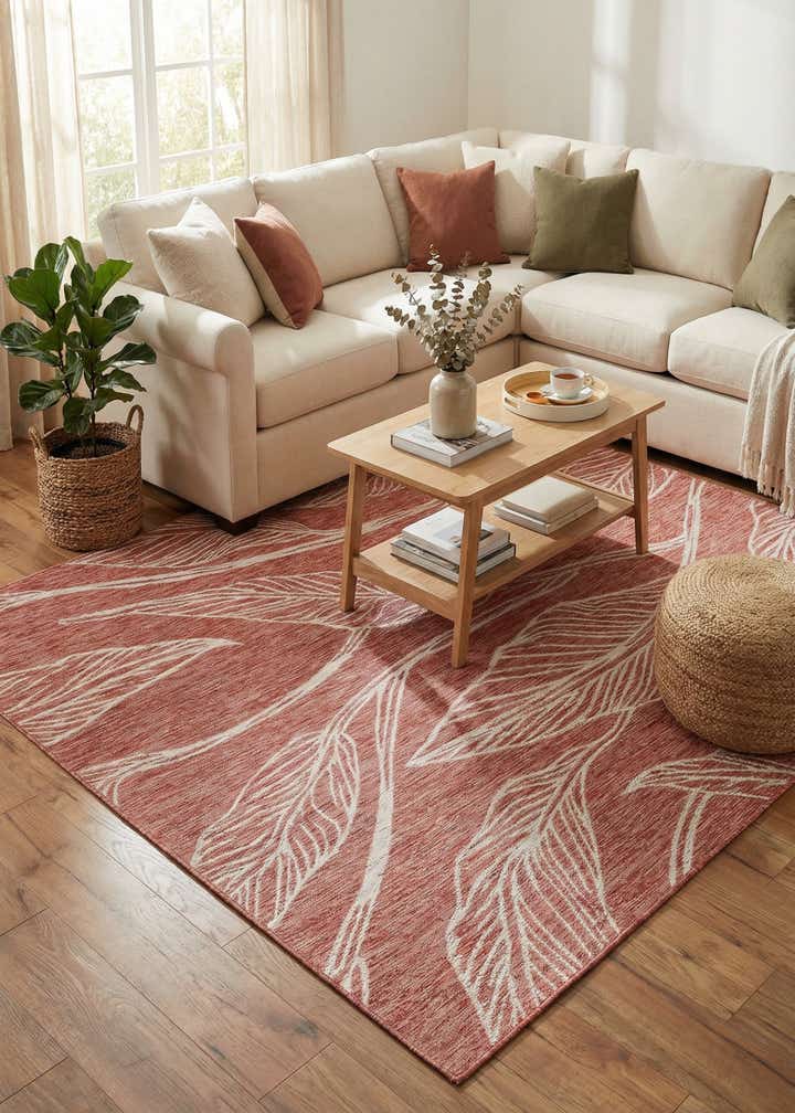 7' x 10' Easy-Clean Botanical Indoor / Outdoor Rug