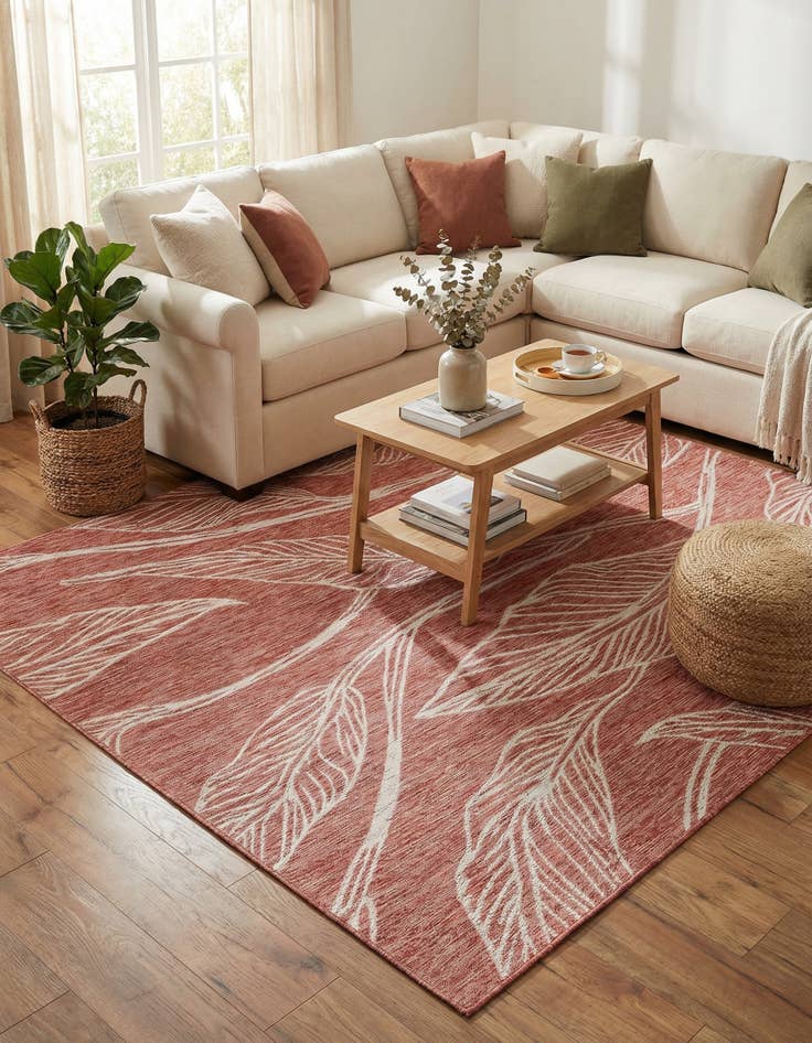 Detail image of  7' x 10'  Washable Botanical Indoor / Outdoor Rug