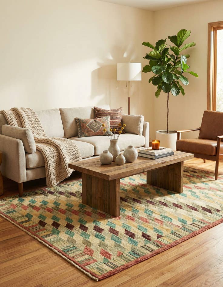 Detail image of 4' 1 x 5' 9  Hand Knotted Darya Oriental Rug