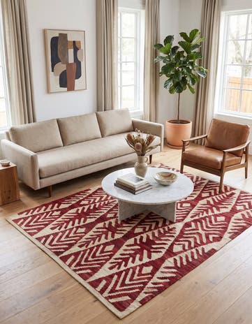 4' 9 x 5' 6 Hand Woven Kilim Modern Wool Rug
