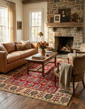 5' x 7' 5 Hand Knotted Kazak Rug