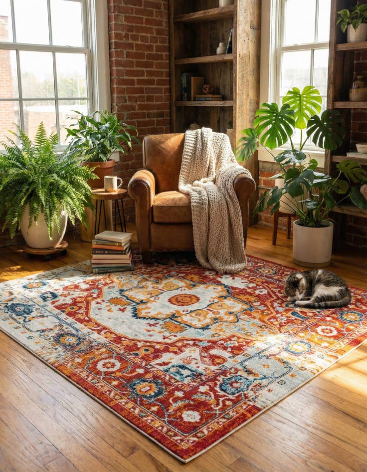 Detail image of  7' 10 x 7' 10 Madeline Vintage Square Rug