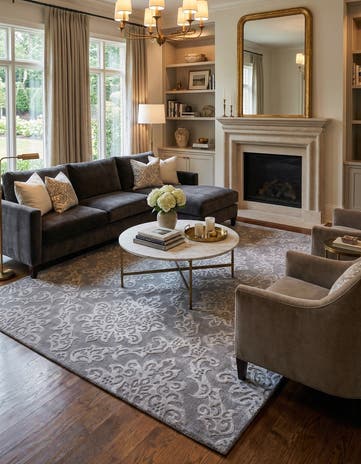 5' 8 x 8' Hand Knotted Darya Wool Rug