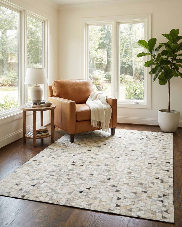 Detail image of 5' x 8' Cowhide - Patchwork Rug