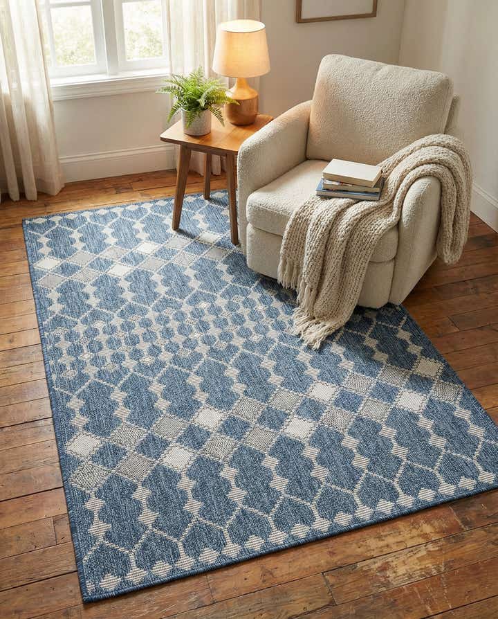4' x 6' Easy-Clean Trellis Indoor / Outdoor Rug