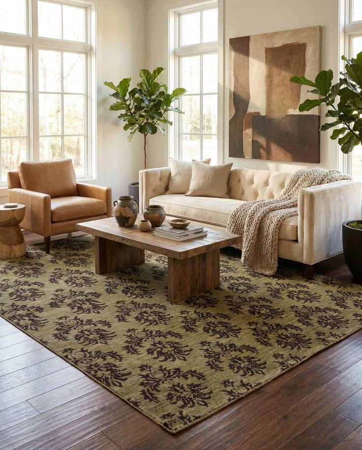 Detail image of 5' 5 x 7' 10 Hand Knotted Modern Ziegler Rug