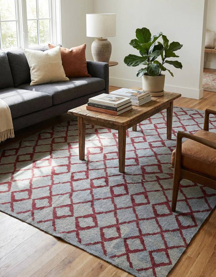 Detail image of 6' 3 x 7' 10  Hand Woven Kilim Modern Wool Square Rug