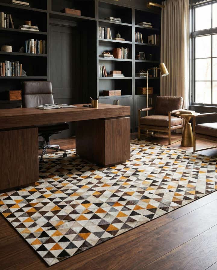 7' 11 x 10' Cowhide Stocks Rug