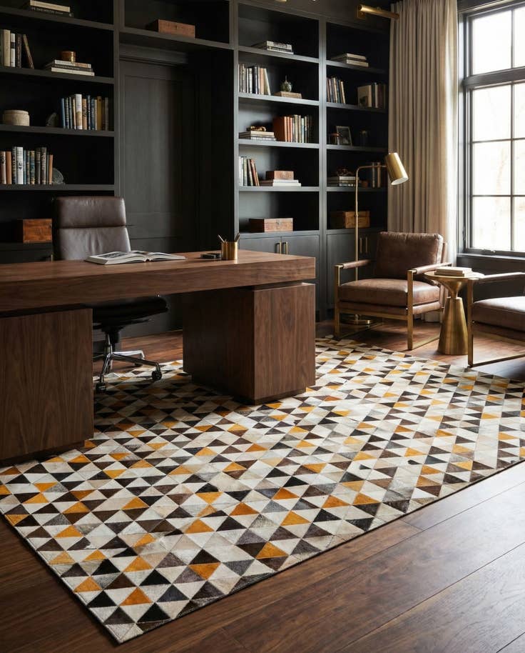 Detail image of 7' 11 x 10' Cowhide Stocks Rug