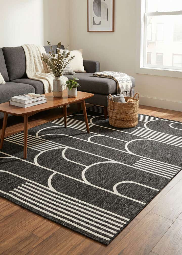 6' x 9' Easy-Clean Modern Indoor / Outdoor Rug