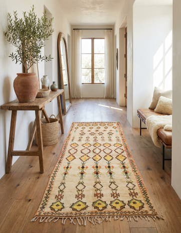 4' 10 x 10' 10 Hand Knotted Moroccan Wool Runner Rug