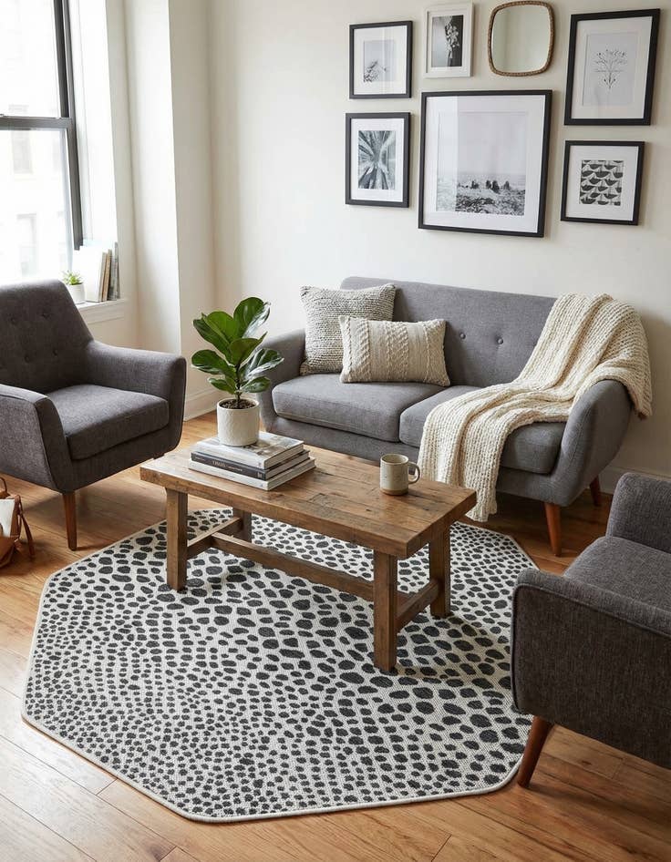 Detail image of 4' x 4'  Washable Jill Zarin Cape Town Indoor / Outdoor Octagon Rug