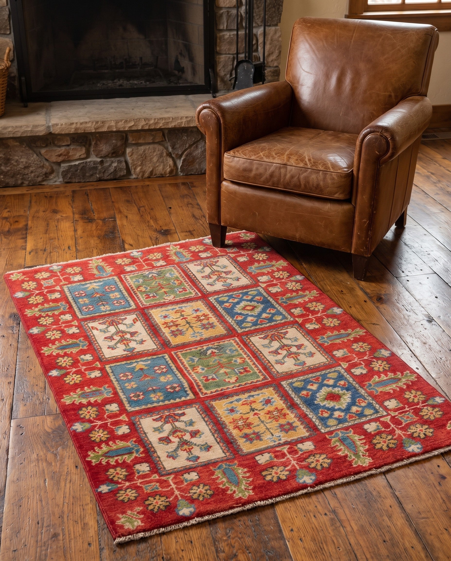 2' 7 x 4' Hand Knotted Kazak Rug