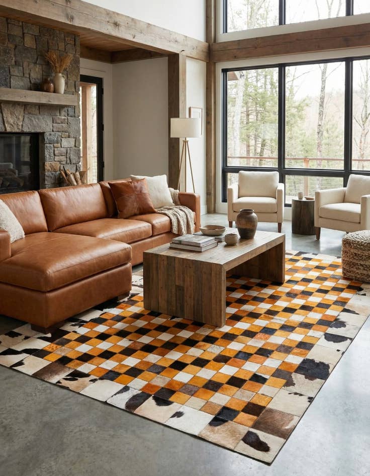 Detail image of 5' x 8' 1 Cowhide Stocks Rug