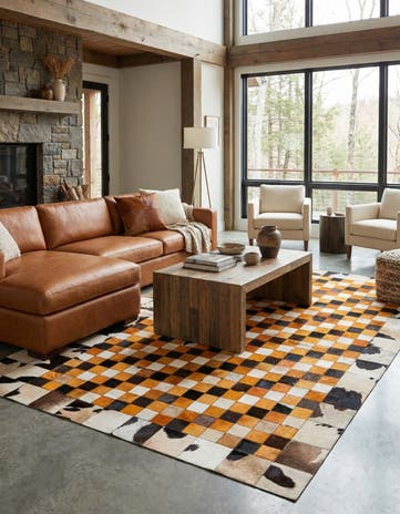 5' x 8' 1 Cowhide Stocks Rug