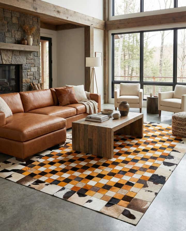5' x 8' 1 Cowhide Stocks Rug