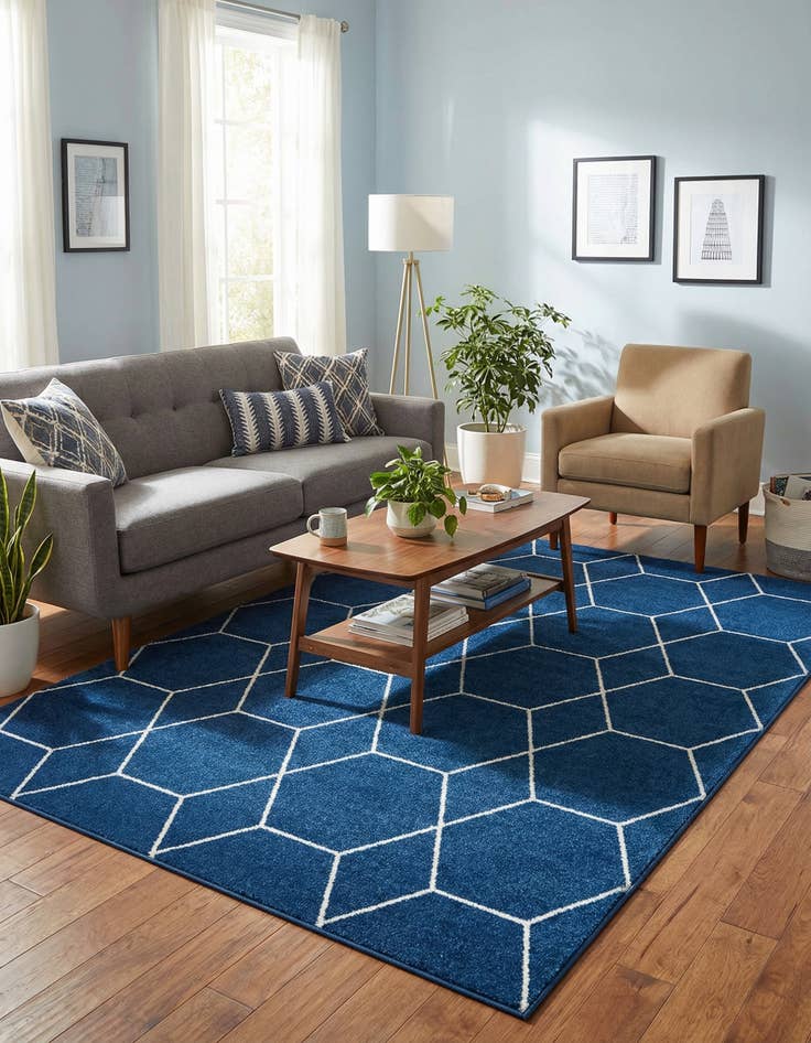 Detail image of  7' x 10' Lattice Frieze Rug