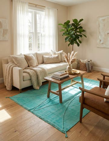 5' 2 x 6' 7 Hand Woven Kilim Modern Wool Rug