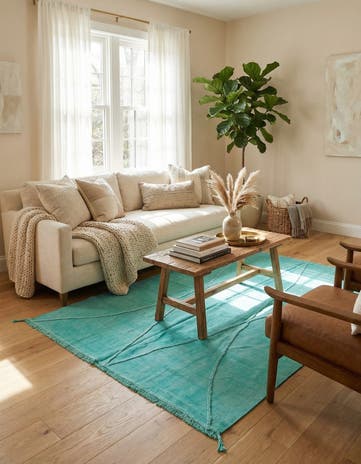 5' 2 x 6' 7 Hand Woven Kilim Modern Wool Rug