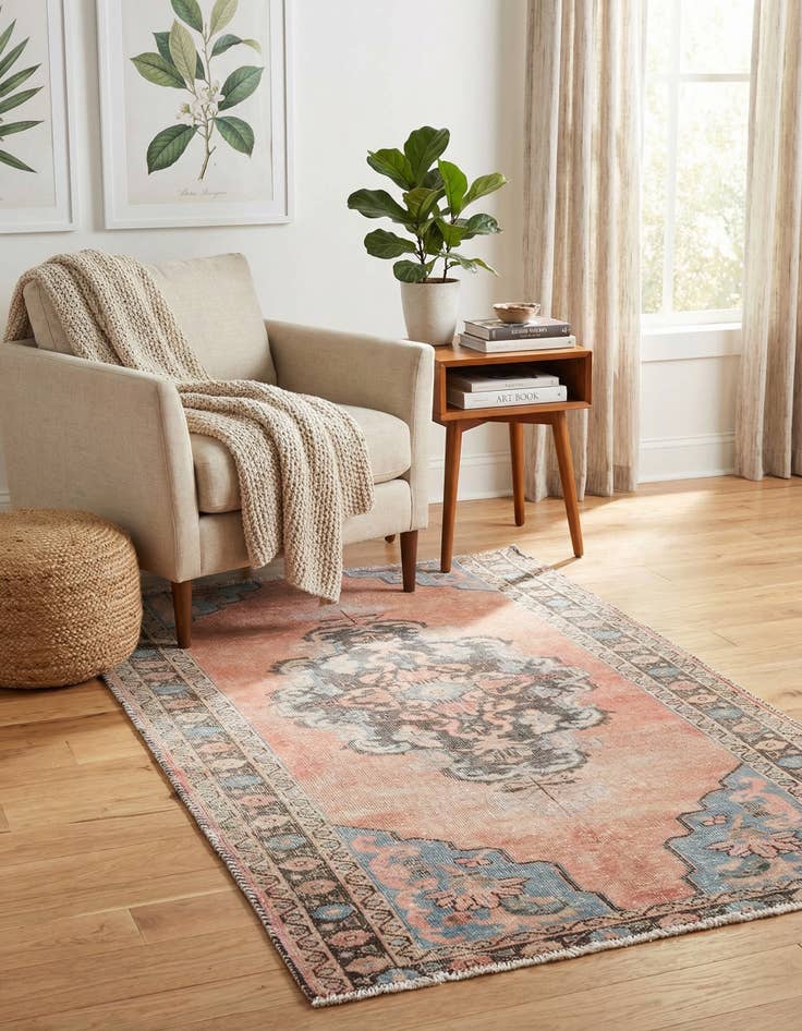 Detail image of  3' 5 x 6' 7  Hand Knotted Ultra Vintage Persian Wool Rug