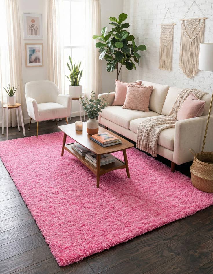 Detail image of  7' x 10' Solid Shag Rug