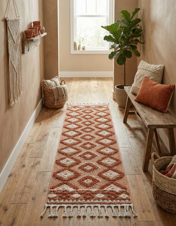 Rust Red Boho Runner Rug