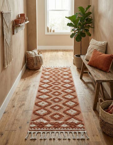 Rust Red Boho Runner Rug