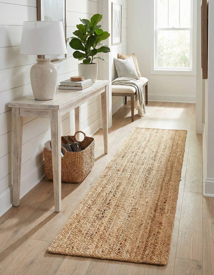 Detail image of 2' 2 x 8'  Hand Braided Jute Luxe Runner Rug