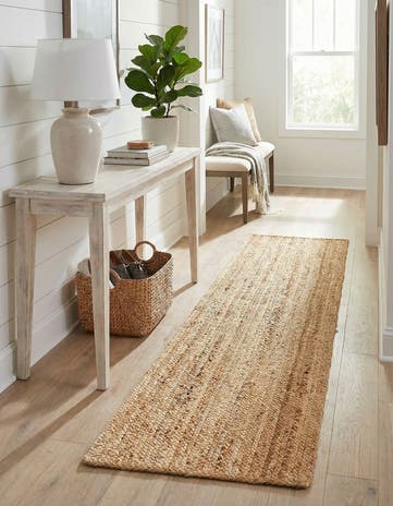 2' 2 x 8' Handmade Braided Jute Luxe Runner Rug