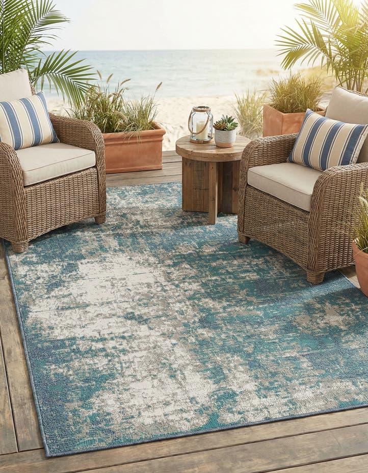 4' x 6' Easy-Clean Coastal Indoor / Outdoo...