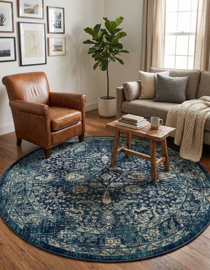 Detail image of 5' 3 x 5' 3 Stockholm Round Rug