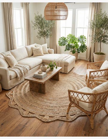 10' x 10' Handmade Braided Jute Round Rug