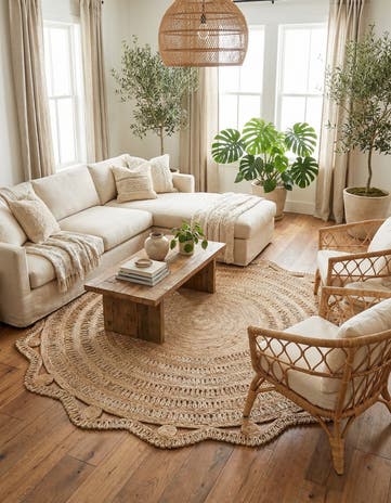 10' x 10' Handmade Braided Jute Round Rug