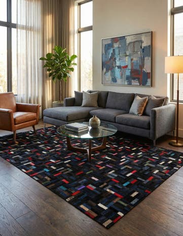 5' 1 x 8' Cowhide - Patchwork Rug