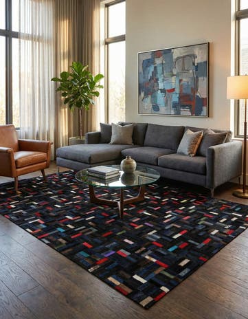 5' 1 x 8' Cowhide - Patchwork Rug