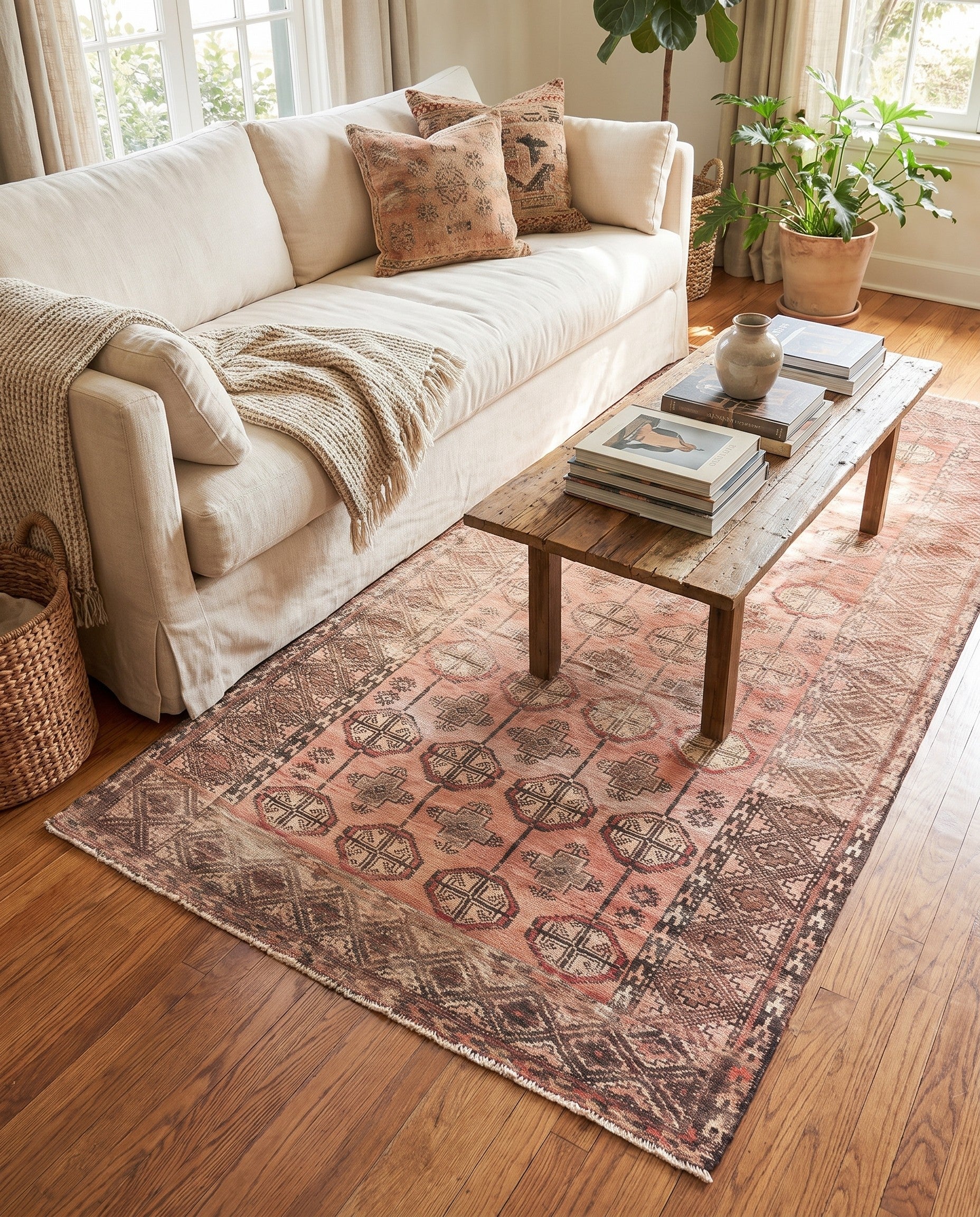 3' 5 x 5' 8 Hand Knotted Ultra Vintage Persian Wool Rug