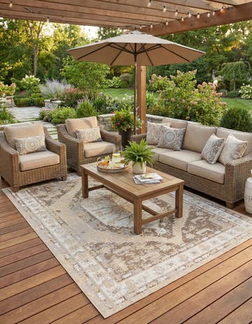 10' x 13' Easy-Clean Traditional Indoor / Outdoor Rug